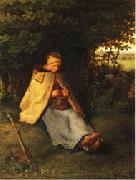 Jean Francois Millet Woman Knitting oil painting on canvas